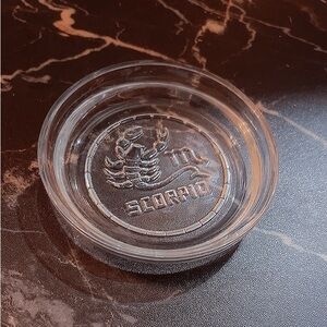 SOLD!! Scorpio Zodiac Clear Glass Tray, Holder, Ash Tray, or Decoration